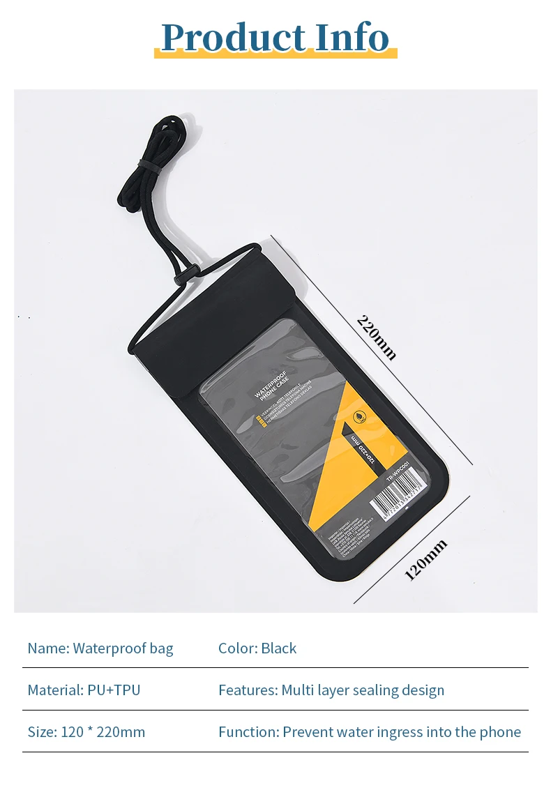 Waterproof Cell Phone Bags Dry Travelling Custom Cellphone Pouch Outdoor Mobile Phone Plastic