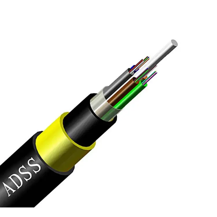 Cable de fibra óptica dieléctrico aéreo aéreo para exteriores ADSS monomodo con 4 6 8 10 12 24 48 96 Core SM Cables de comunicación