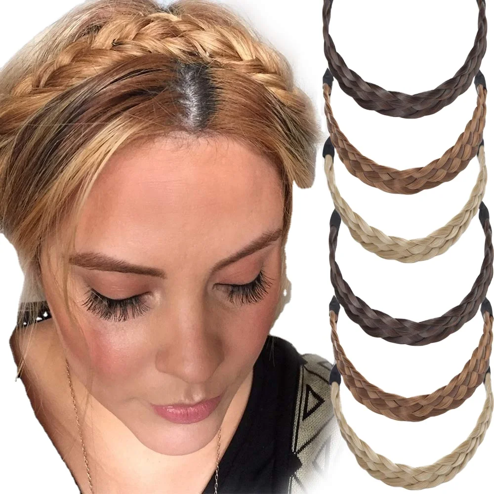Wig Hair Braided Headband Classic Chunky Wide Plaited Braids  display picture 1