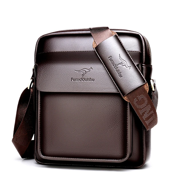 Sac Bandoulière Homme En Cuir PU - Sac Messager Décontracté Noir 21x4x24cm - Léger, Spacieux, Facile à Nettoyer