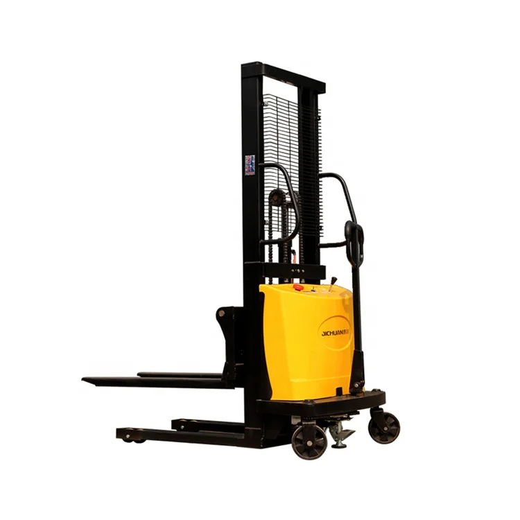 Semi-electric pallet stacker 500kg can work in narrow space electric stacker widely used in factories turn flexibly