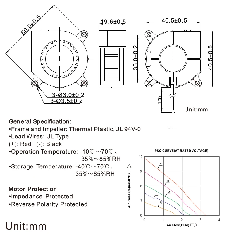 Wall Fan, 40*40*20mm, 12V, Plastic, 0.09A - detail 4