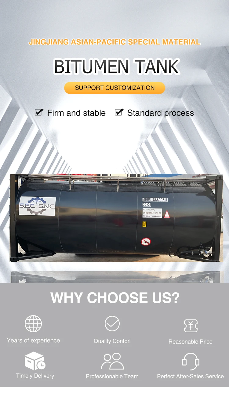 40ft Asphalt Tank Container 52000 Litres Bitumen Tank Container With ...