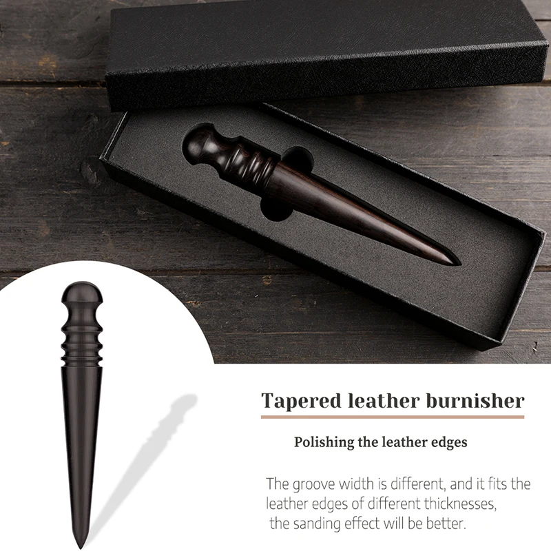 Leather Burnisher Tool Ebony Wood Leather Edge Burnisher Tapered