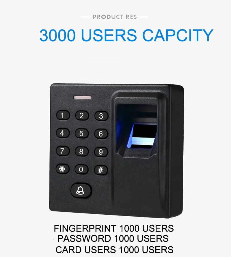 Mini Biometric Fingerprint Access Control Standalone Door Controller Keypad Finger RFID Card Door Entry Lock