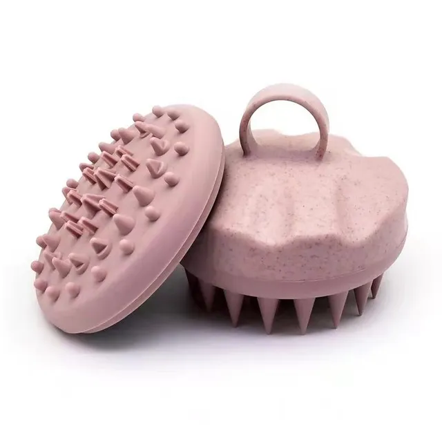 Health Beauty Device Face Massager 2 in 1 Replace Eco-friendly Wheat Straw Silicone Hair Scalp Massager Shampoo Brush