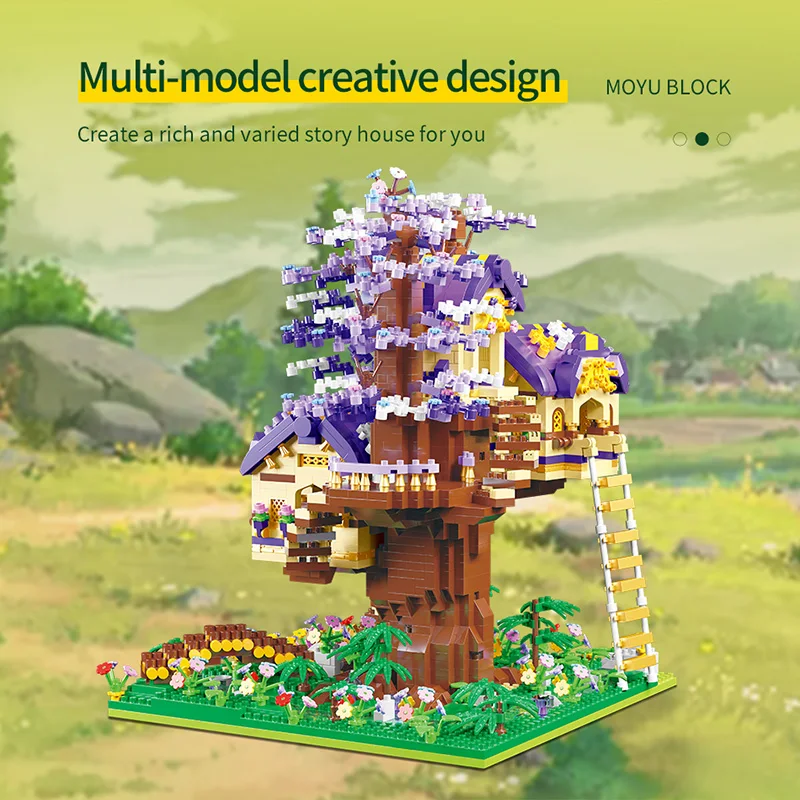 MOYU Micro Blocks 4076 Pcs Tree House Small Particles Intelligence Building Blocks Educational Toys
