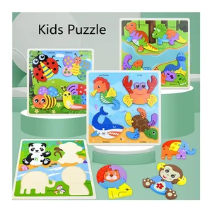 Animal Puzzle Wooden Traffic 3D Puzzle Early Childhood Educational Toy Dinosaur Shape Matching Puzzle for Child
