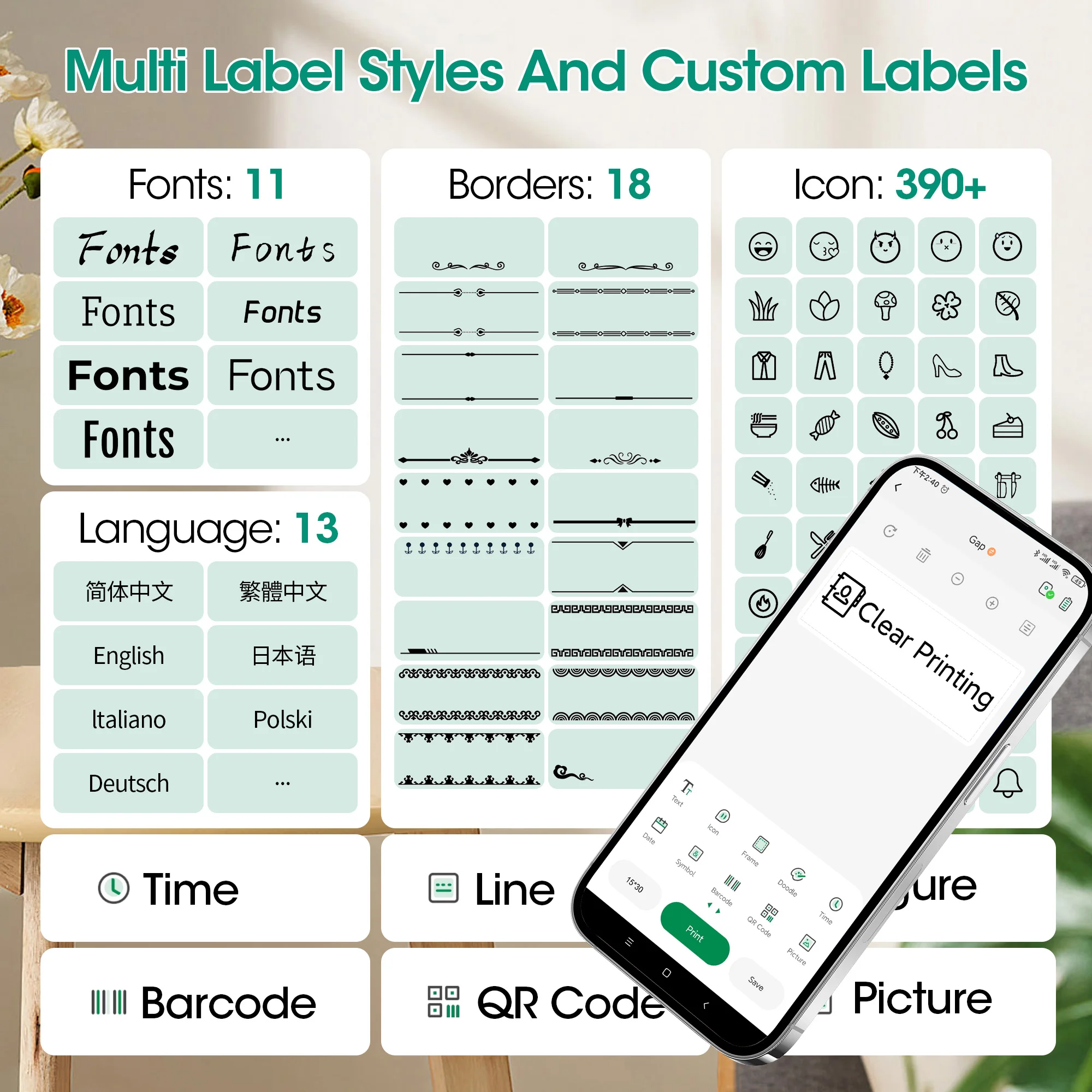 Custom Logo Rechargeable Thermal Label Printer - Image 3
