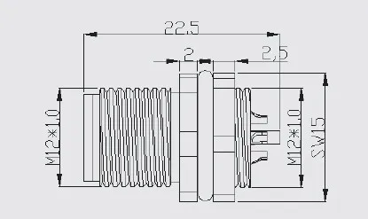 M12 Waterproof DIN Cable Wire Connector Electric 2-Pin Male to Female for Power Applications