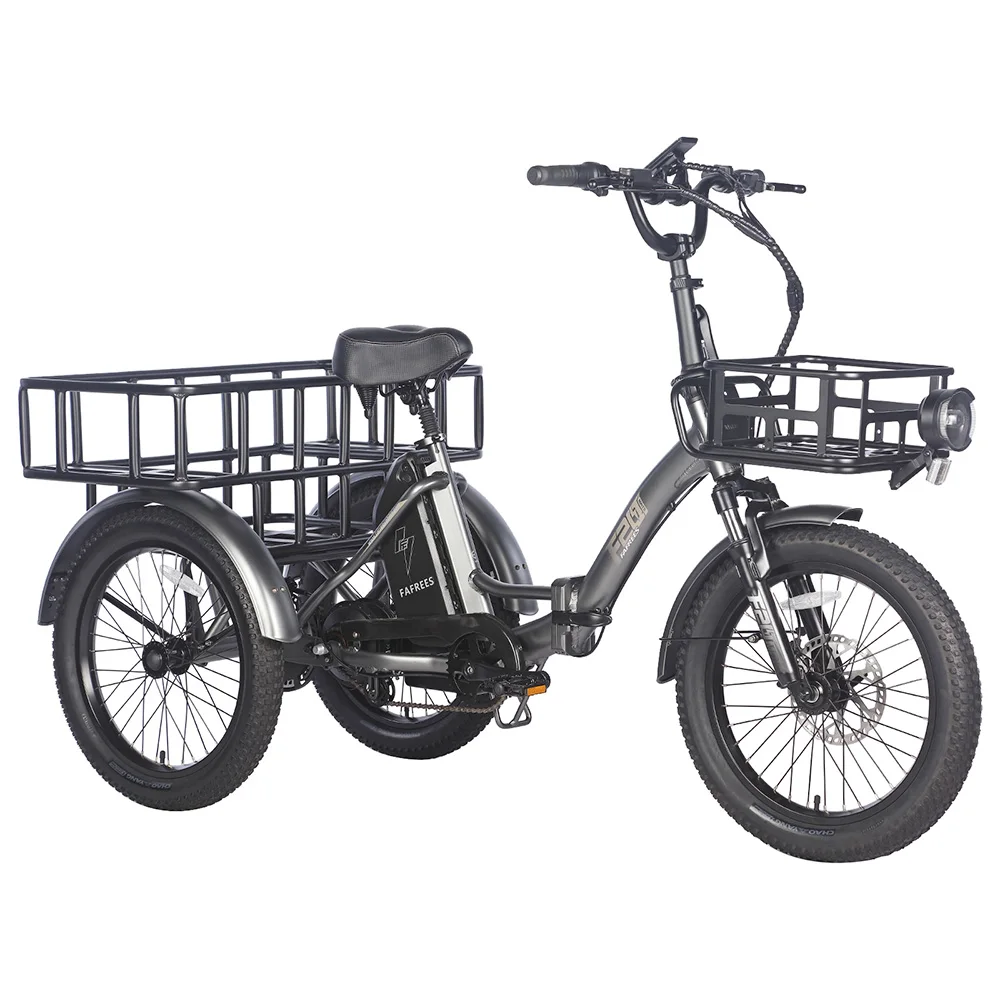 FAFREES F20 Mate 500W Motor Heavy Duty Ebike Electric Cargo Trike 180kg Capacity 110KM Range, Folding Design EU UK CN