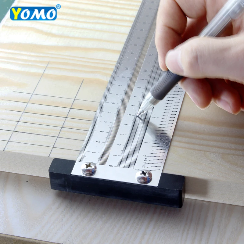 Woodworking Scribe Marking Line Gauge T-Type Ruler Carpenter DIY Measuring Tools 