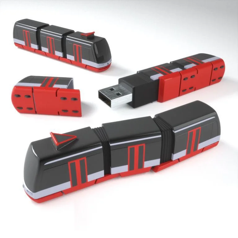 Customized PVC 3D Train Shape Usb Flash Drive 32GB, 8GB 16GB 3D Rubber Flash Drive USB, PVC USB Flash Disk