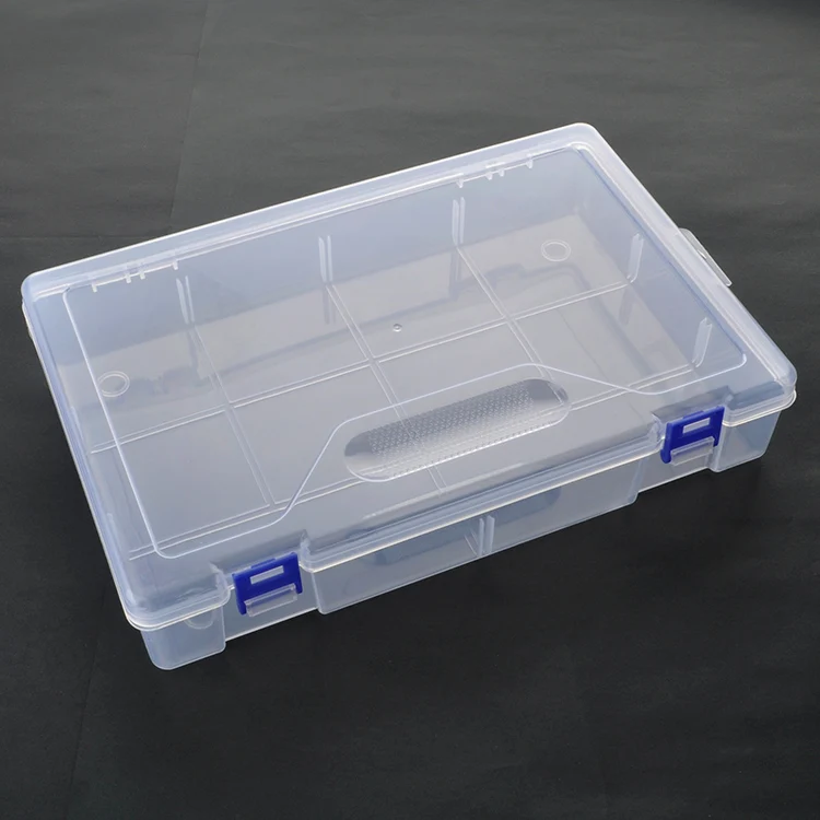 Large Rectangular Plastic Boxes Empty Storage Organizer Containers With ...