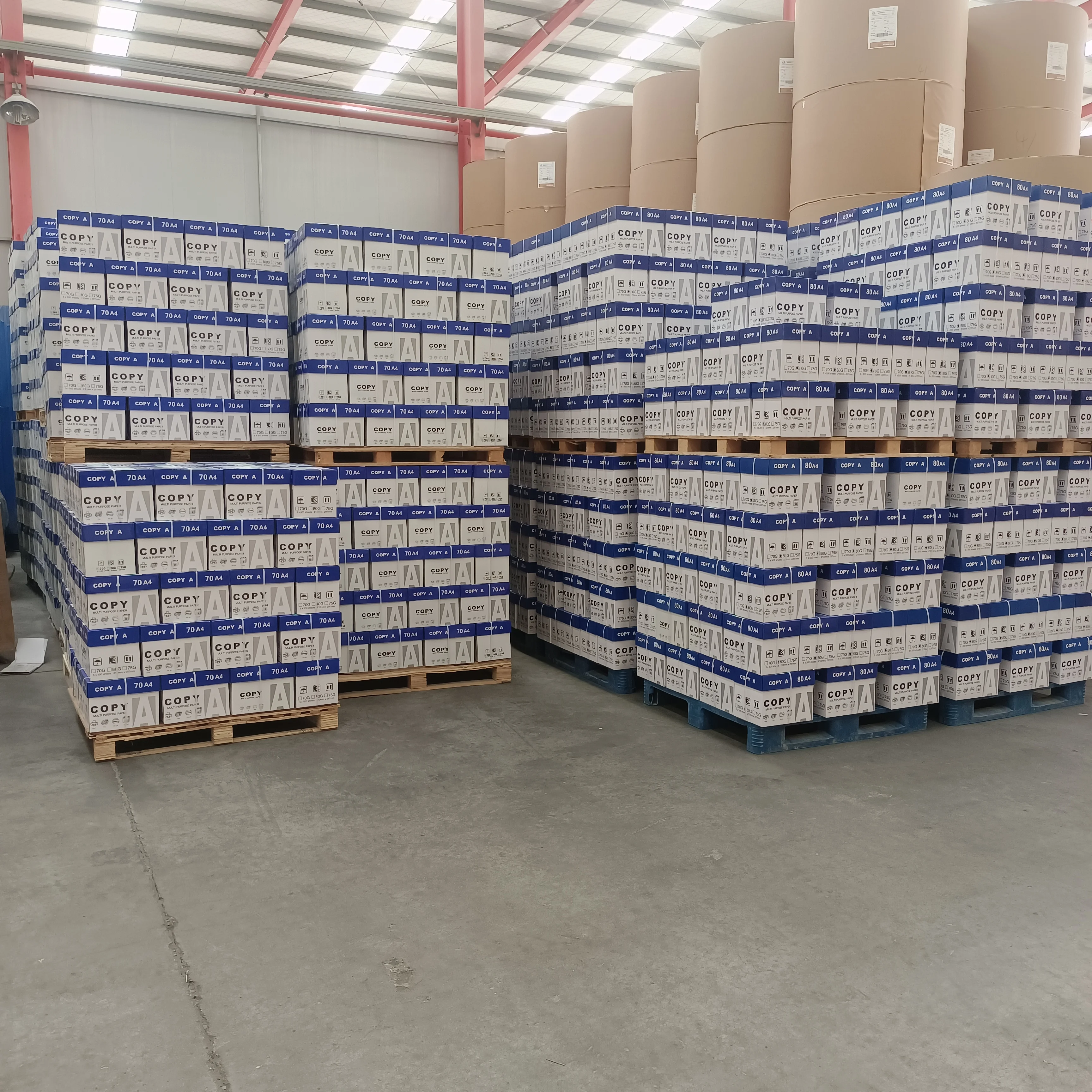 2023 Кантонская ярмарка, китайские производители, OEM 70GSM 75GSM 80GSM 100% целлюлозы A4, бумажный копировальный аппарат, 500 листы/стопка-5 стопок/коробка A4