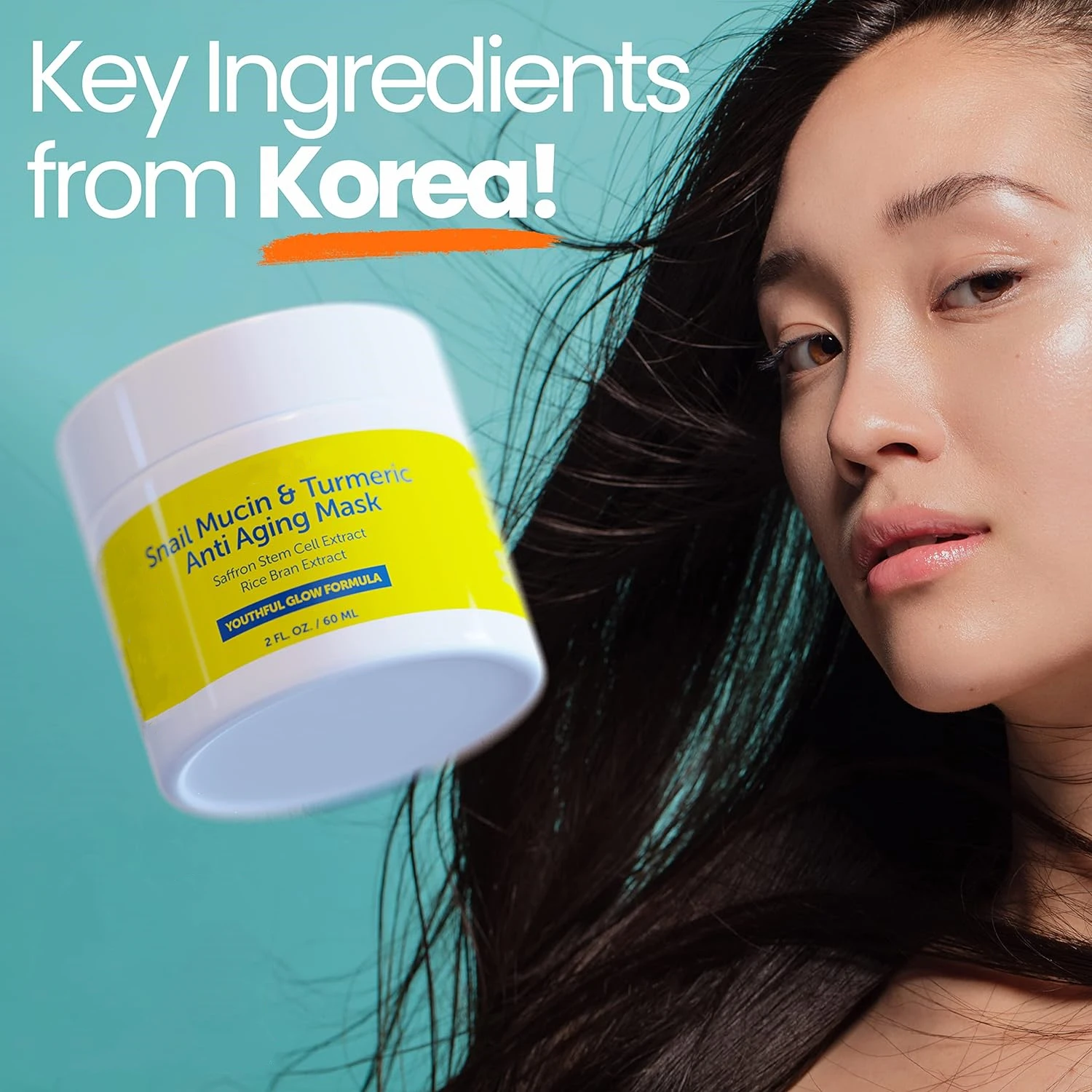 Private Label Snail Mucin Turmeric Face Mask Skin Care Beauty Anti Aging Facial Mask Cream with Saffron Stem Cell Extract