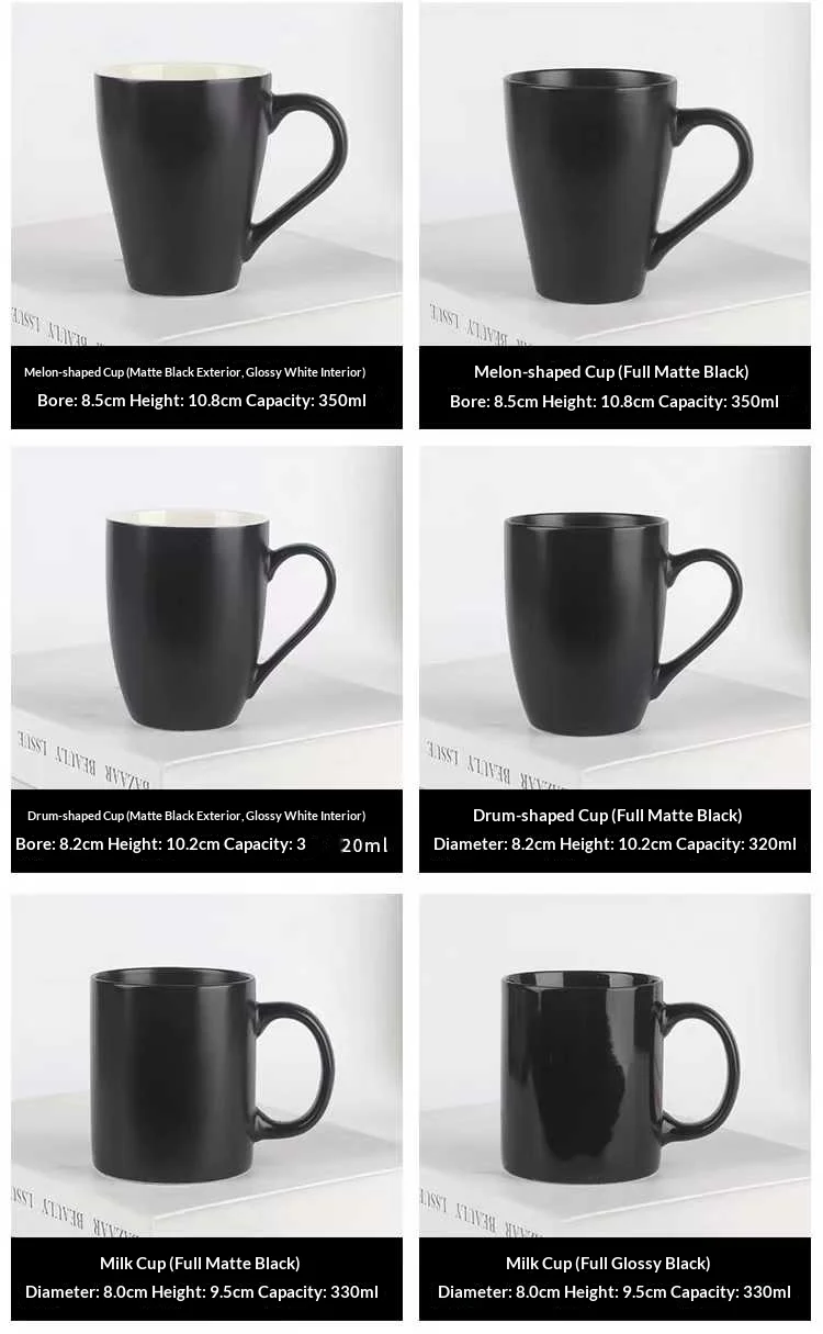Simple Black Ceramic Cup, Couple’s Water Cup, Mug, Coffee Cup, Hotel Cup, Advertising Gift, Printed logo preview 5