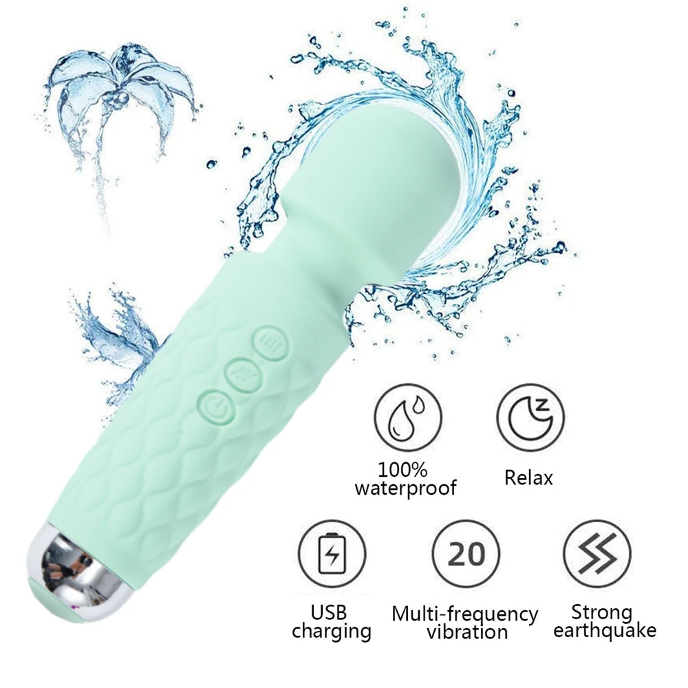 Free Custom Box - 20 Modes Strong Vibration Upgraded Mini Vibrator Usb Charging Handheld Body Massager Clit G-Spot Vibrators