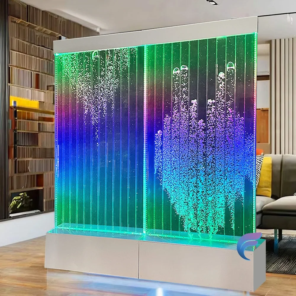 Interior Design Programmable Digital Bubble acrylic Water Wall Aquarium Ornaments Wall Partition Room Divider Screens