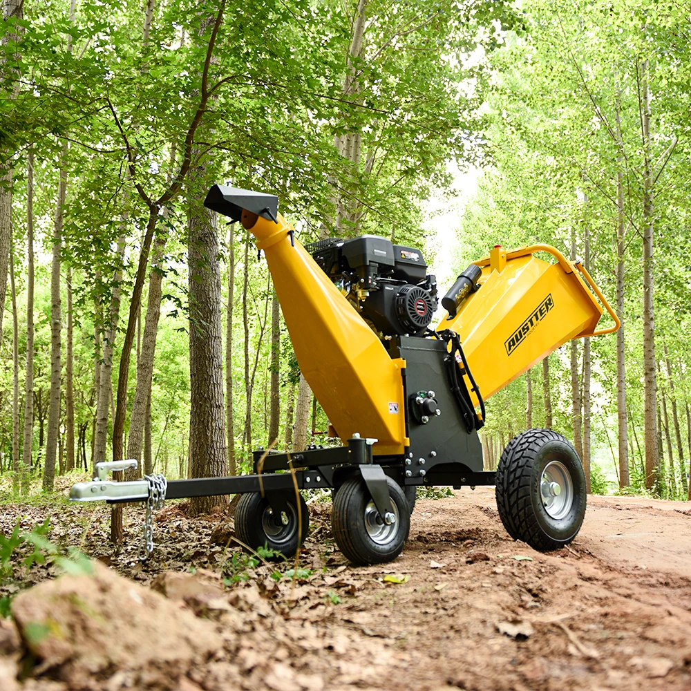 AUSTTER 15Hp Gasoline Tree Branch Adjustable Woodchipper Crusher Wood Chipper Shredder