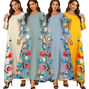 2026 Cotton Abaya Dress for Women Casual Arabic Islamic Muslim Style with Rhinestone Breathable Design Inspired by Dubai