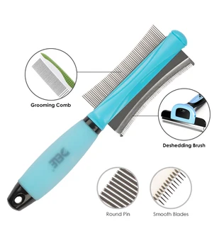 Russia Hot Sale Double Sided Silicon Pet Grooming Dog Comb Deshedding Tool for Dog and Cat