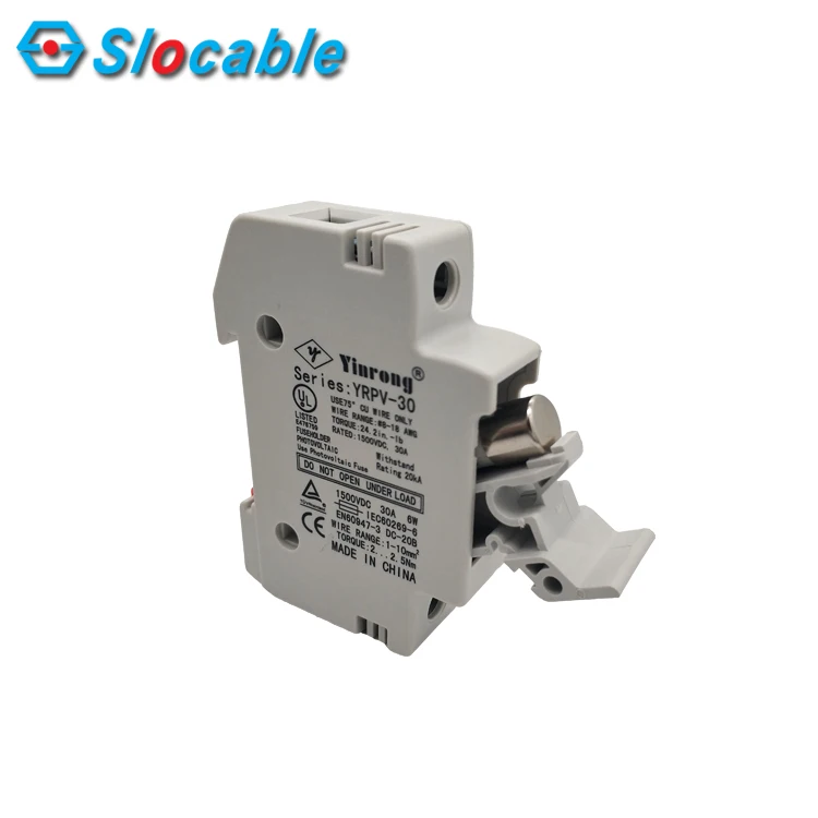 Slocable TUV CE Approved SDF1500V Mini PV DC Fuse 10x38 Solar Photovoltaic Fuse Holder with Light