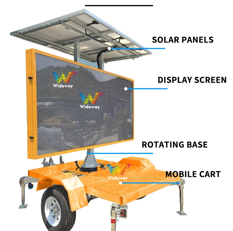 Outdoor Led Traffic VMS Mobile Trailer Mount Road Solar Portable Variable Message