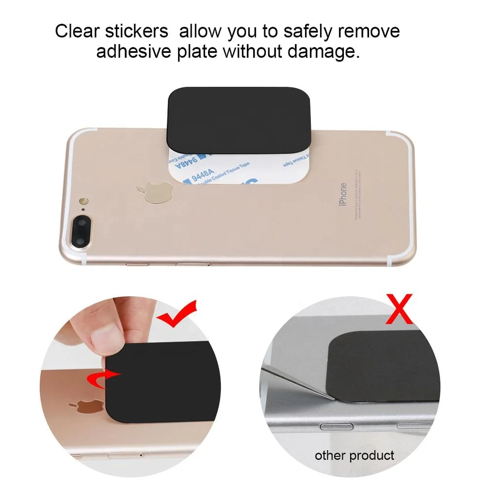 Универсальные Сменные железные пластины крепление с 3M клейкой прямоугольной круглой металлической пластиной для магнитного автомобильного держателя телефона