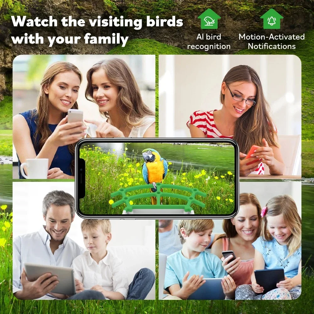2024 New Ai Bird Identification Hd Solar Camera Wireless Remote Battery Powered Bird Feeder