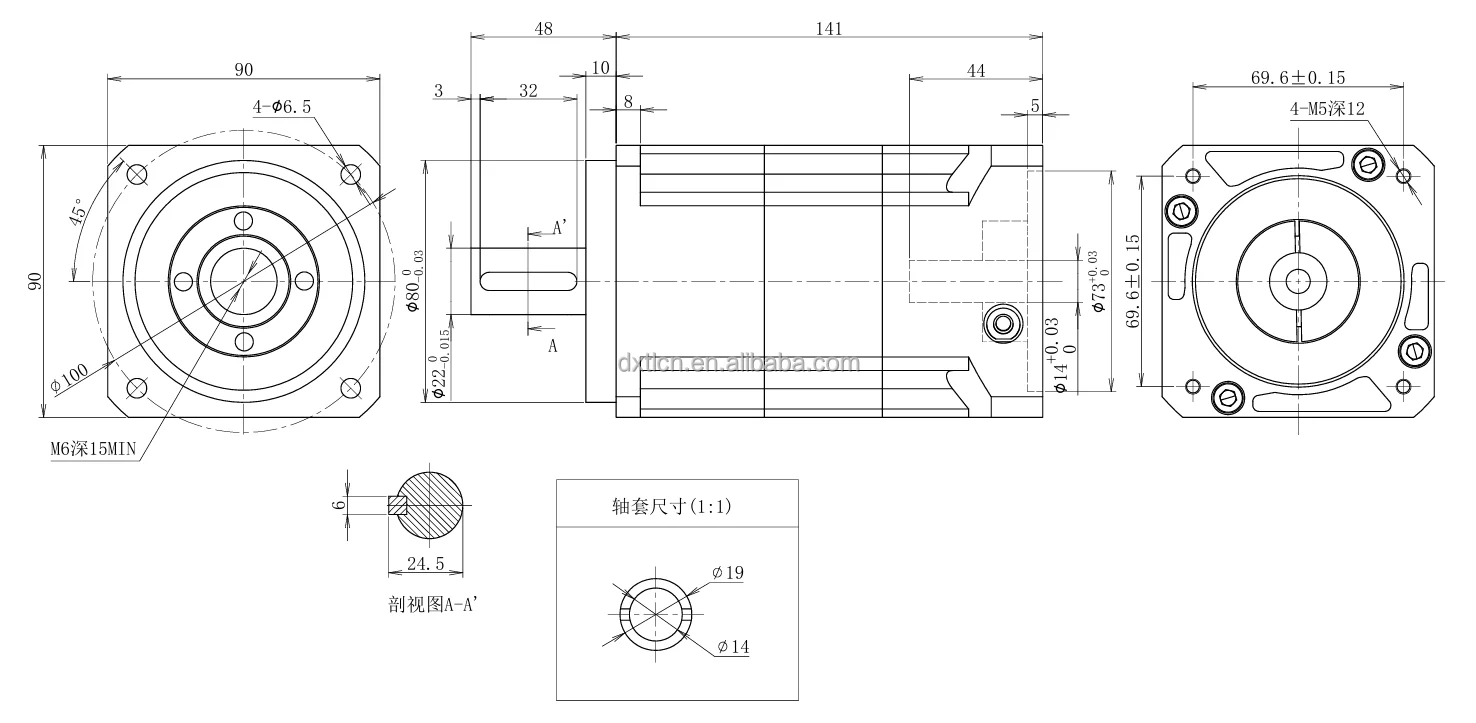 Helical Single Stage Nema35 High Precision Low Backlash Planetary Gearbox Motor Reducer for Transmission supplier