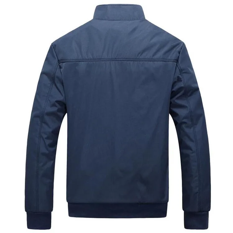 Autumn Winter Men Casual Black Blue Stand Collar Mens outdoor Windbreaker Coat Breathable Zipper Slim Male Jacket_voghion.com