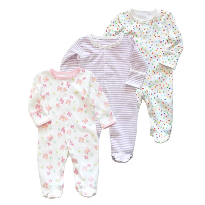 3 шт./упаковка, детские пижамы с рукавицами и длинным рукавом