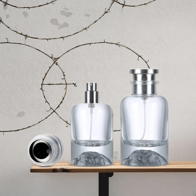 Mist Sprayer Glass Bottle 30-100ml Thick Wall Transparent with Electroplate Finish for Herbal Tincture & Laboratory Reagent