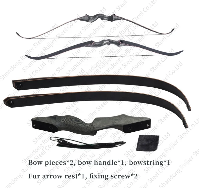 American Hunting Bow And Arrow Advanced Set Split Wooden Handle Recurve