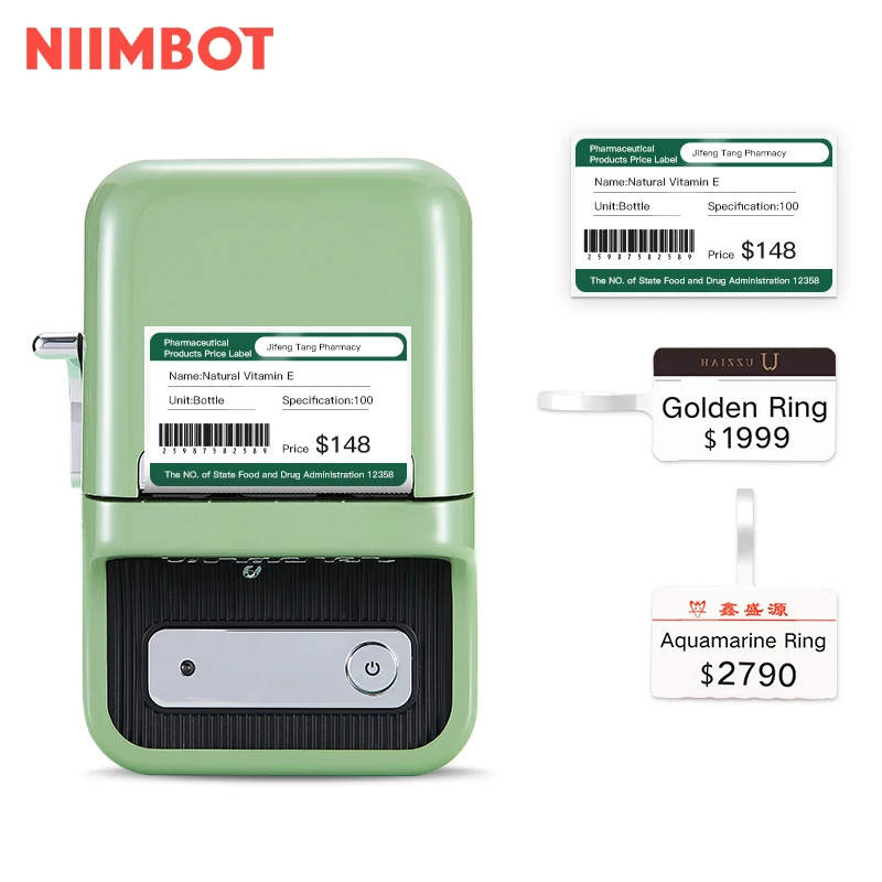 Niimbot Connect Waterproof Barcode Label Thermal Mini Printer Mobile PC 2x3 Inch Thermal Roll Paper Thermal Printing Black Color