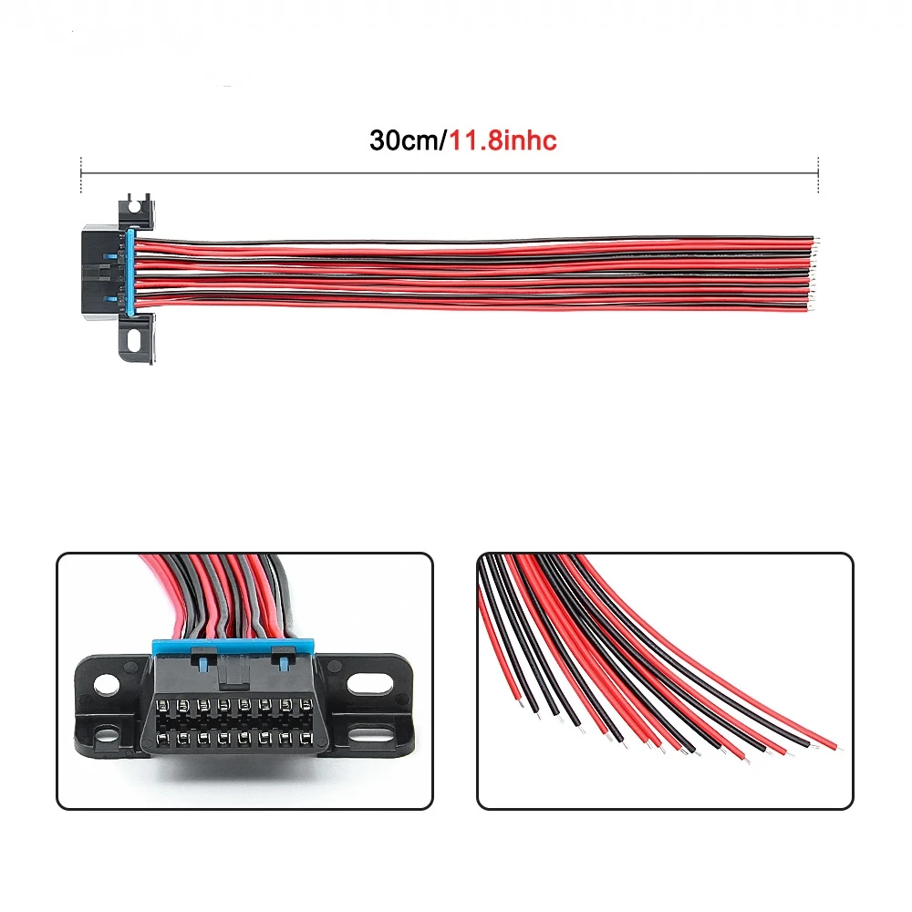 Universal Full Line OBD Plug 16pin Car Diagnostic OBD2 Power Test Interface Computer Detection Cable for toyota for honda for vw