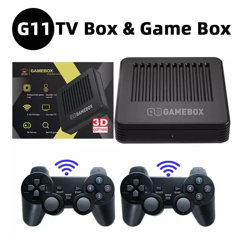 G11 Pro Game Box 4K HD TV Game Stick Video Game Console 256G Built in  60000+ Retro Games Portable Game Player Wireless Gamepad (256G 60000+Games)