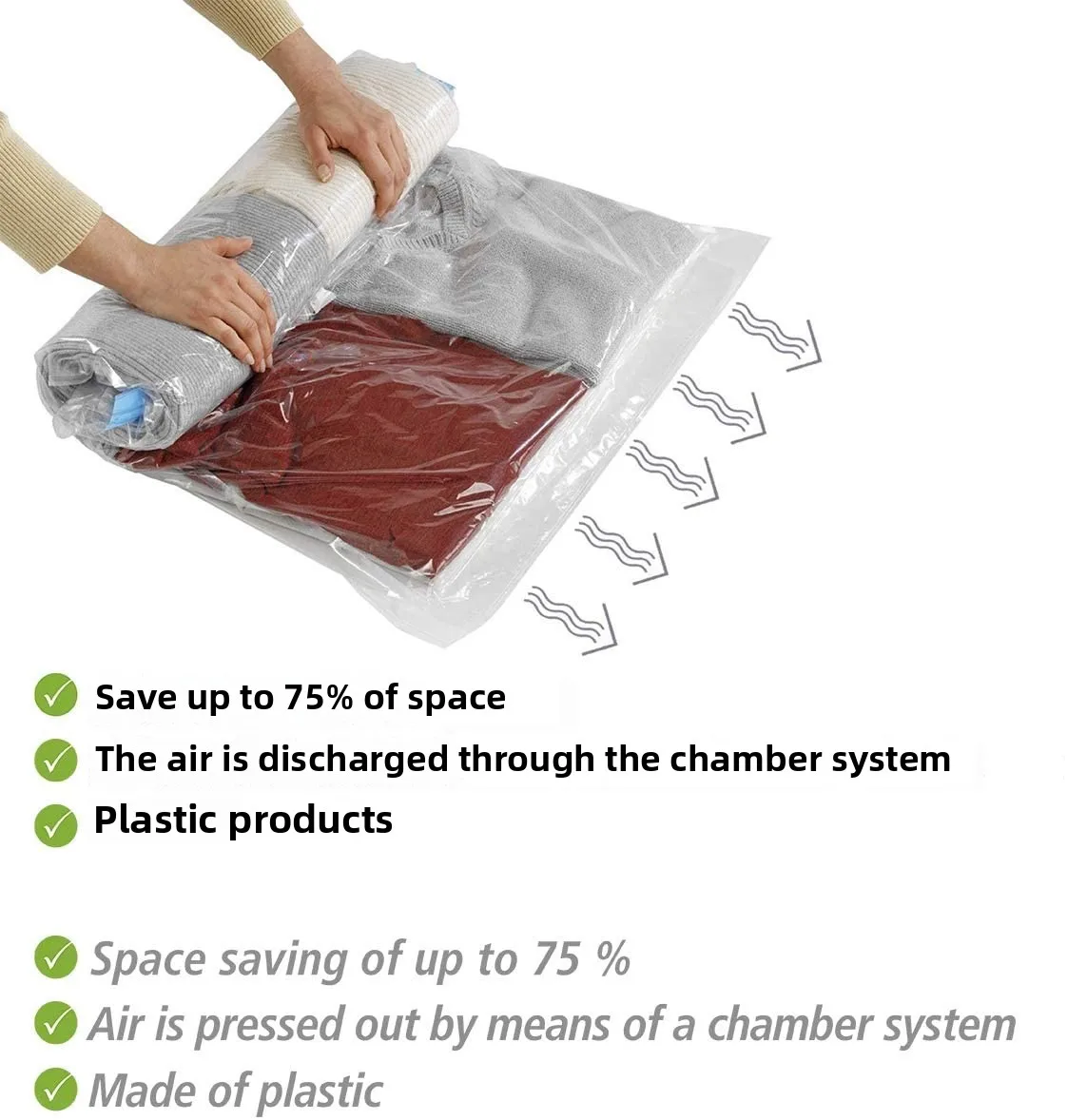 节能器防霉真空密封布储物袋真空储物袋密封，用于用电动气泵存放衣物