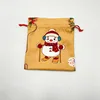 Yellow sled snowman apple bag