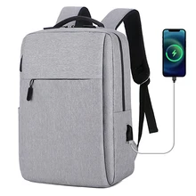 Travel Laptop Backpack with USB Slim Lightweight Backpack for Men Women Fits Notebook Dark Gray