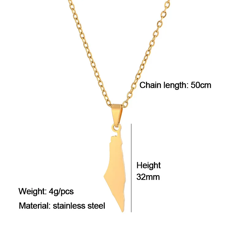 Israel Map Necklace