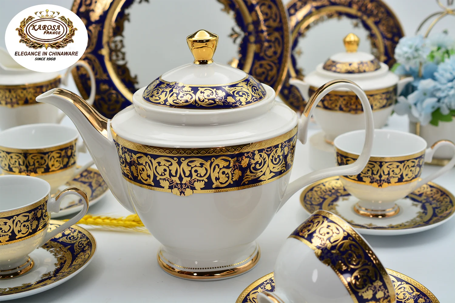 Brand Top Quality Ceramic Porcelain Dinnerware Sets 24K Gold Tableware of  58 Pcs Fashion Dish Plates Set Royal Luxury Cup Kits - AliExpress