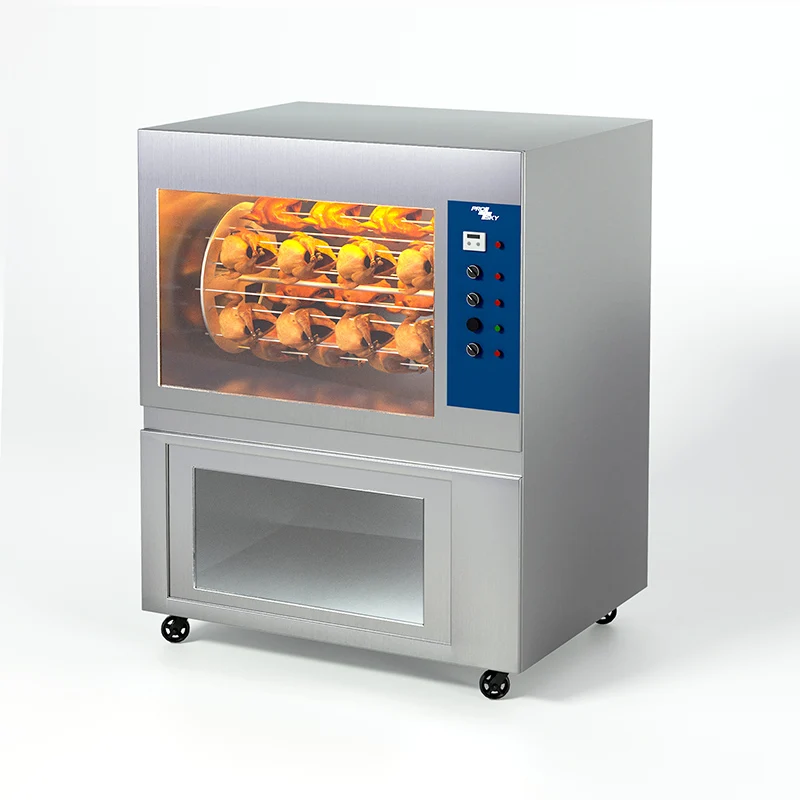 Vertical Big Korean Electric Convection Rotary Brasa Fried Chicken Duck Wings Temperature Baking Oven Roaster Pan