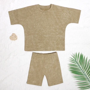 Trending Hot Products Casual Suit Short Sleeves Toddler Tracksuit Cool Soft Knit Kids Summer Clothe Set