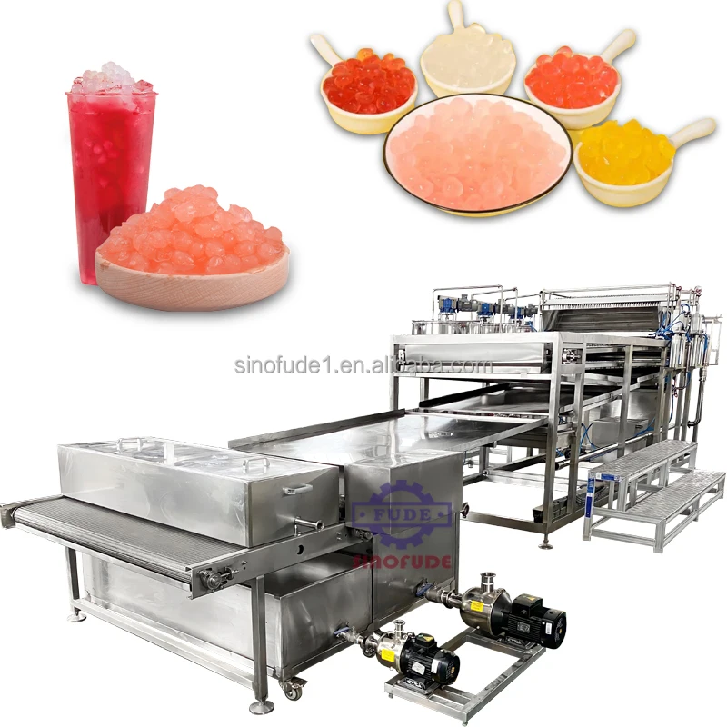 Artificial Caviar Making Machine Popping Boba Juice Ball Depositing Production Line Bubble Tea Pearls Machine