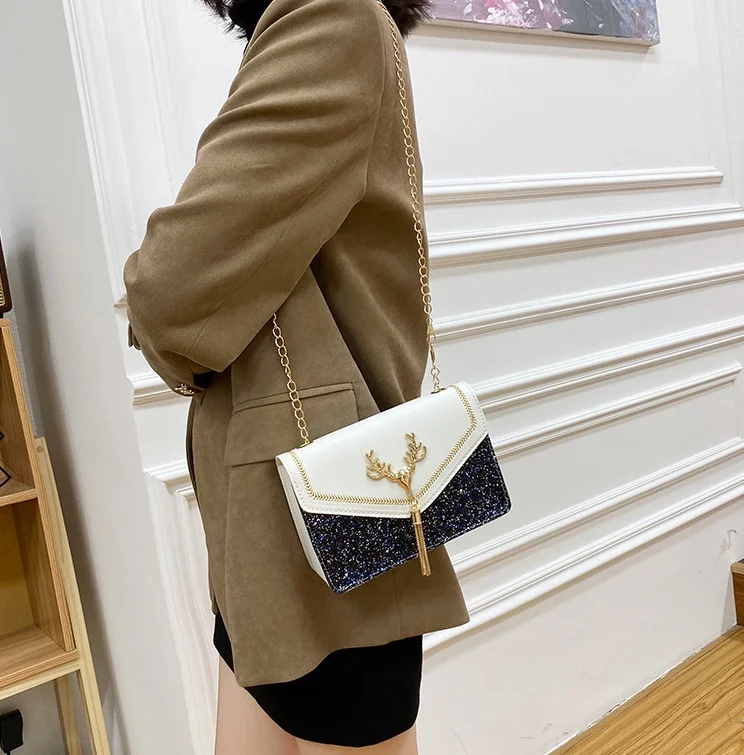 Women Fashion Tassel Mini Chain Handbags Dinner Retro Party Custom Lady Purse Crossbody Shoulder Bag