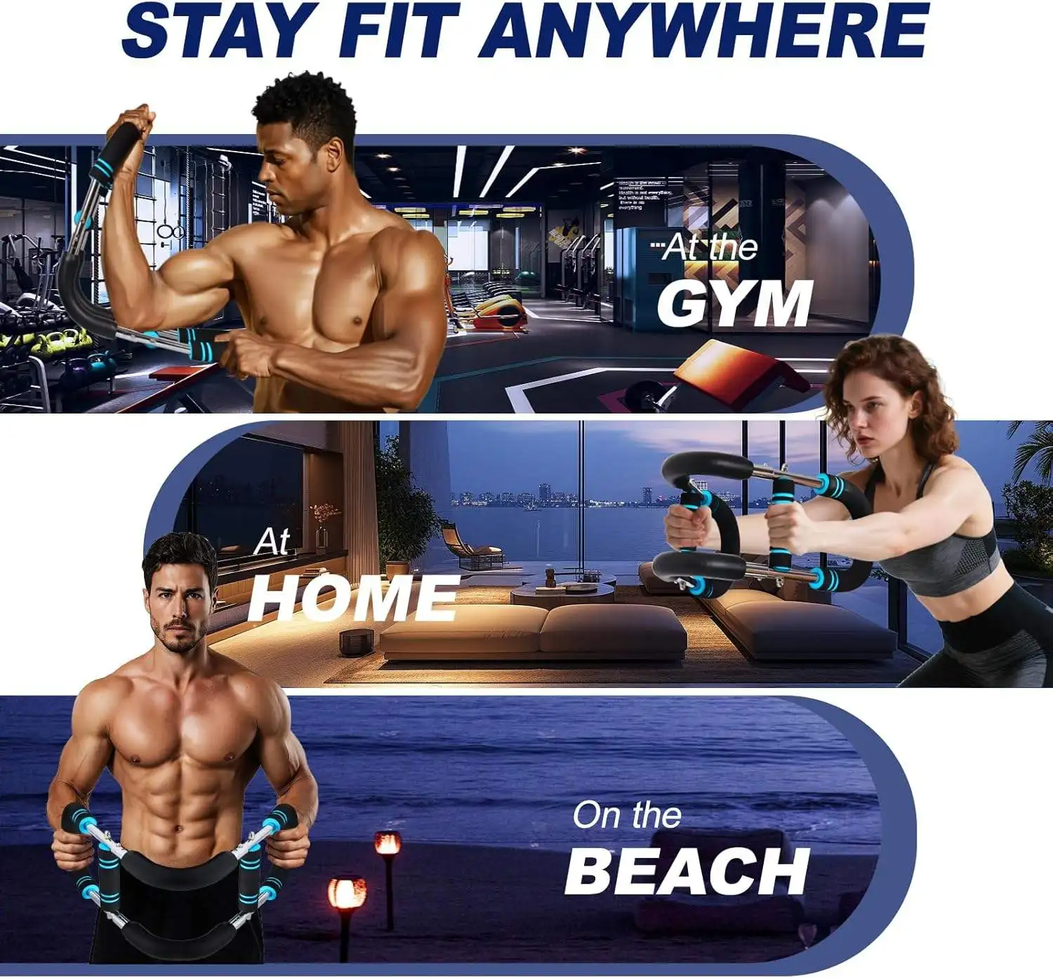 Gym Equipment Anywhere Fitness Bands GymProLuxe All-in-1 Portable