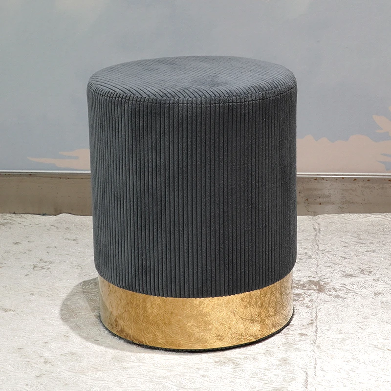 Custom 2021Furniture Modern Round Pouf Ottoman Factory Velvet Color Stool Small Sitting Chair