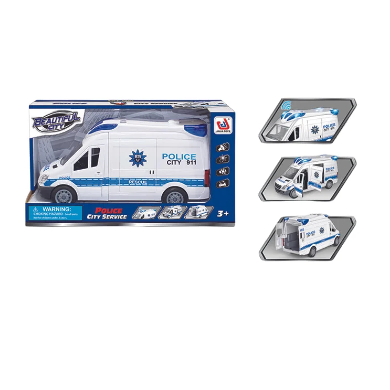 PANDAS 1:16  Multi-fuction Diecast Inertia Police Car Fire Truck Ambulance Toy  Vehicle Plastic Electric Car Toy  for Kid